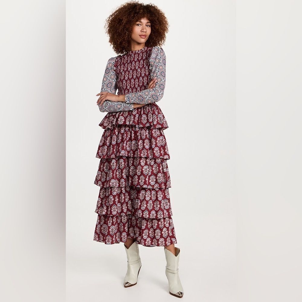 Alix of Bohemia Shelby Mulberry Ruffle Dress sz M $1,320 - Picture 2 of 4